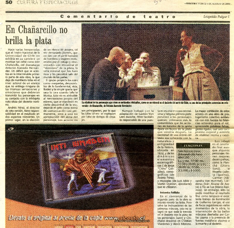 En Chañarcillo no brilla la plata  [artículo] Leopoldo Pulgar