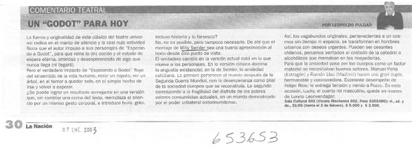 Un "Godot" para hoy  [artículo] Leopoldo Pulgar