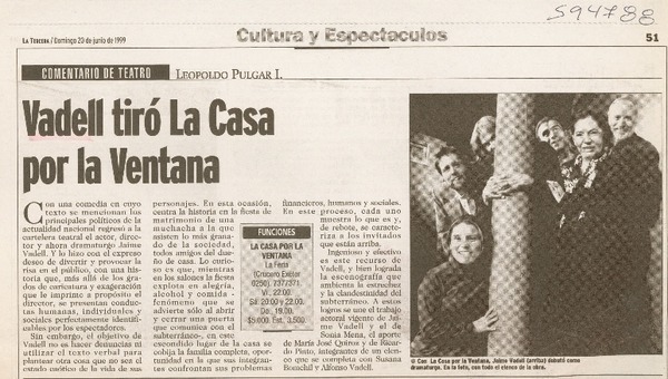 Vadell tiró La casa por la ventana  [artículo] Leopoldo Pulgar I.