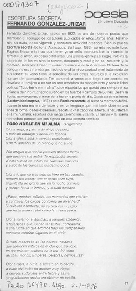 Escritura secreta  [artículo] Jaime Quezada.