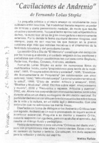 "Cavilaciones de Andrenio"