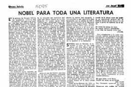 Nobel para toda una literatura