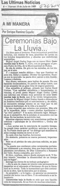 Ceremonias bajo la lluvia --