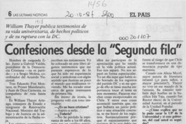 Confesiones desde la "Segunda fila"