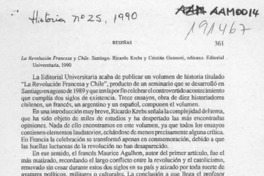La revolución francesa y Chile  [artículo] Julio Retamal Favereau.
