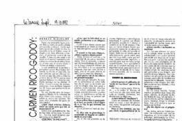 Carmen Rico-Godoy, "Nadie me ha propuesto ser mujer objeto"  [artículo] Hernán Riquelme.