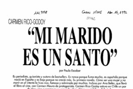 "Mi marido es un santo"  [artículo] Paula Escobar.