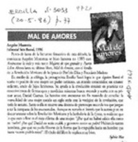 Mal de amores  [artículo] Sylvia Ríos.