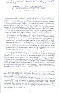 Barcelona como "ciudad imaginada" en las crónicas de Enrique Vila-Matas  [artículo] Valeria de los Ríos.