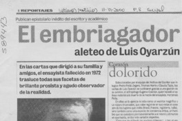 El embriagador aleteo de Luis Oyarzún  [artículo] Angélica Rivera