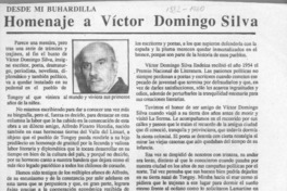 Homenaje a Víctor Domingo Silva  [artículo] Gustavo Rivera Flores.