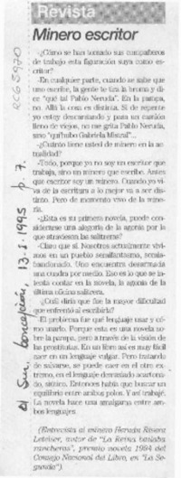 Minero escritor  [artículo].