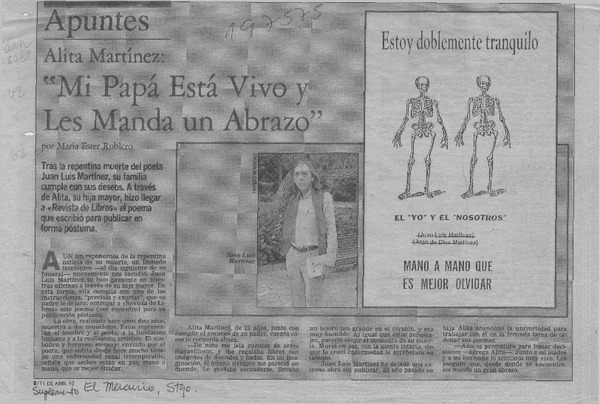 "Mi papá está vivo y les manda un abrazo"  [artículo] María Ester Roblero.