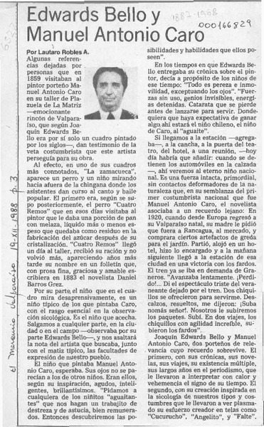 Edwards Bello y Manuel Antonio Caro  [artículo] Lautaro Robles A.