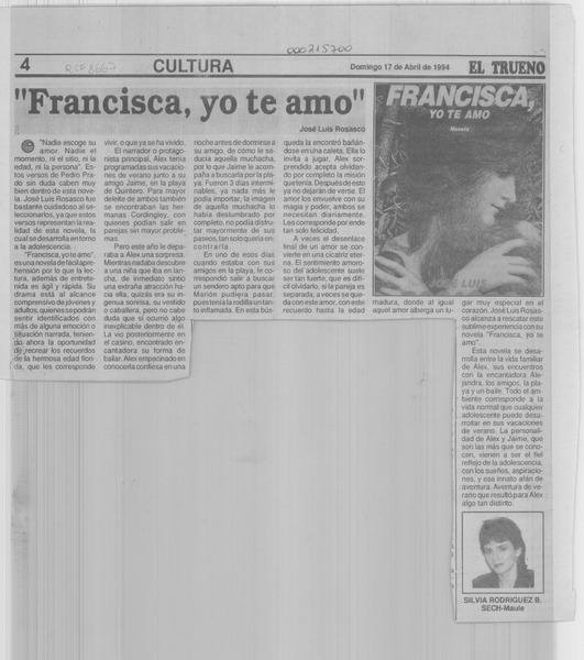 "Francisca, yo te amo"