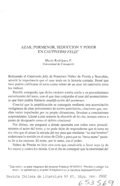 Azar, pormenor, seducción y poder en Cautiverio feliz