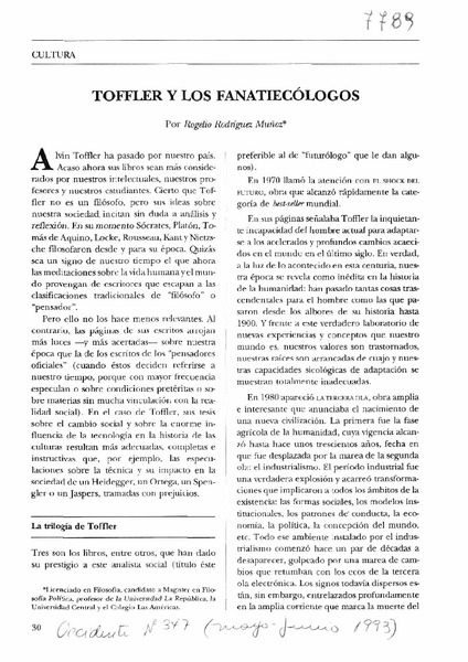 Toffler y los fanatiecólogos