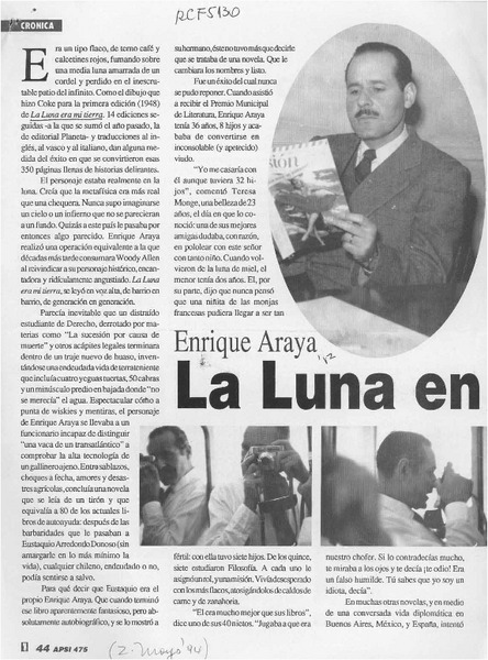 La luna en el bolsillo  [artículo] Mili Rodríguez Villouta.