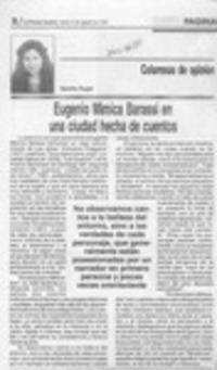 Eugenio Mimica Barassi en una ciudad hecha de cuentos  [artículo] Sandra Rogel.