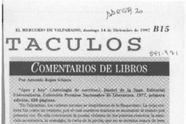 Comentario de libros  [artículo] Antonio Rojas Gómez.
