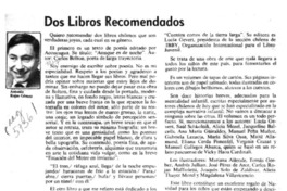 Dos libros recomendados  [artículo] Antonio Rojas Gómez.
