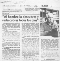 "Al hombre lo descubres y redescubres todos los días"  [artículo] Antonio Rojas Gómez.