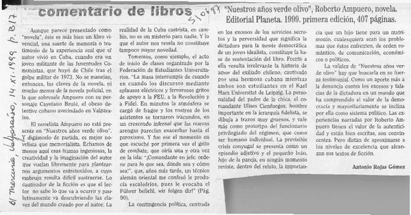 "Nuestros años verde olivo"  [artículo] Antonio Rojas Gómez