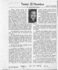 Tema, el hombre  [artículo] Antonio Rojas Gómez.