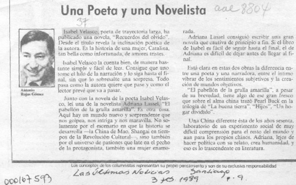 Una poeta y una novelista