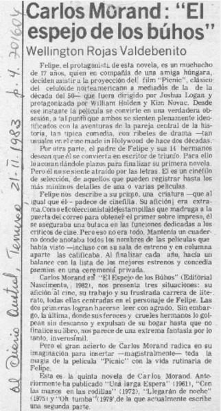 Carlos Morand; "el espejo de los búhos"