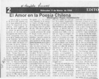 El amor en la poesía chilena  [artículo] Wellington Rojas Valdebenito.