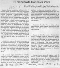 El retorno de González Vera