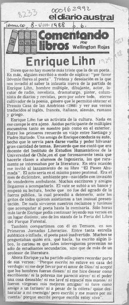 Enrique Lihn  [artículo] Wellington Rojas.