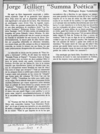 Jorge Teillier, "summa poética"  [artículo] Wellington Rojas Valdebenito.