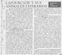 Lafourcade y sus animales literarios  [artículo] Wellington Rojas Valdebenito