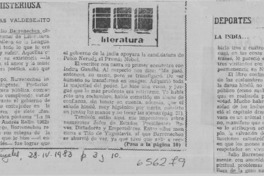 La India no misteriosa.  [artículo] Wellington Rojas Valdebenito.