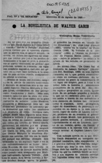 La novelística de Walter Garib  [artículo] Wellington Rojhas Valdebenito.