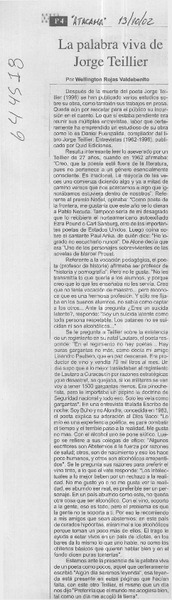 La palabra viva de Jorge Teillier