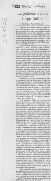 La palabra viva de Jorge Teillier