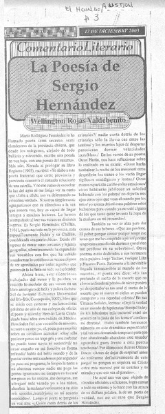 La Poesía de Sergio Hernández.
