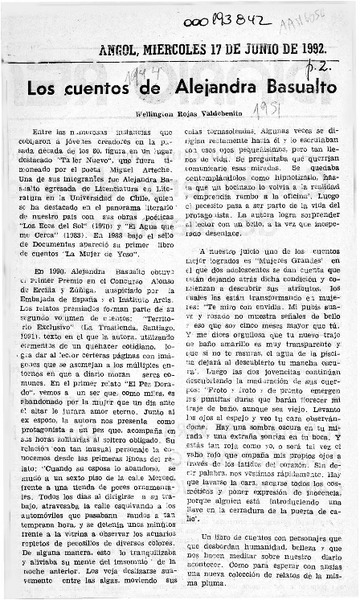 Los cuentos de Alejandra Basualto  [artículo] Wellington Rojas Valdebenito.