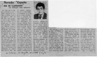 Neruda, 'España en el corazón"  [artículo] Wellington Rojas Valdebenito.