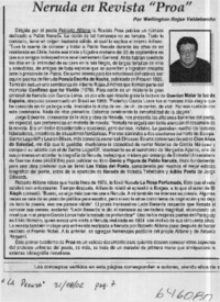 Neruda en Revista "Proa"  [artículo] Wellington Rojas Valdebenito