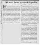 Nicanor Parra y su antibiografía  [artículo] Wellington Rojas Valdebenito.