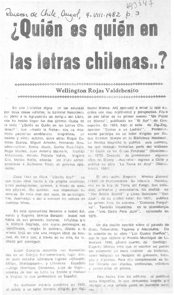 Quién es quién en las letras chilenas?