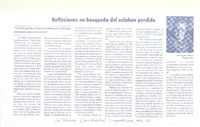 Reflexiones en búsqueda del eslabón perdido
