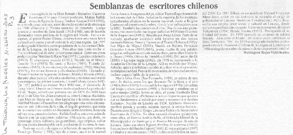 Semblanzas de escritores chilenos