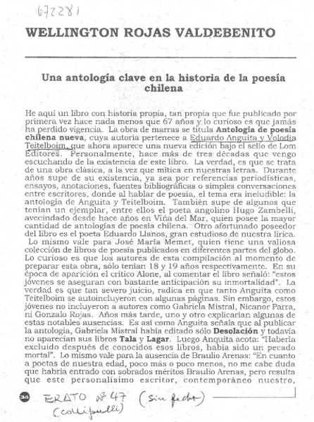 Una antología clave en la história de la poesía chilena