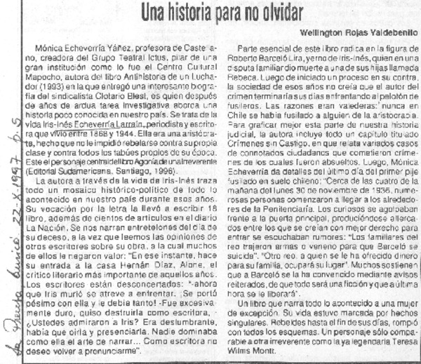 Una historia para no olvidar