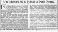 Una muestra de la poesía de Naín Nómez  [artículo] Wellington Rojas Valdebenito.